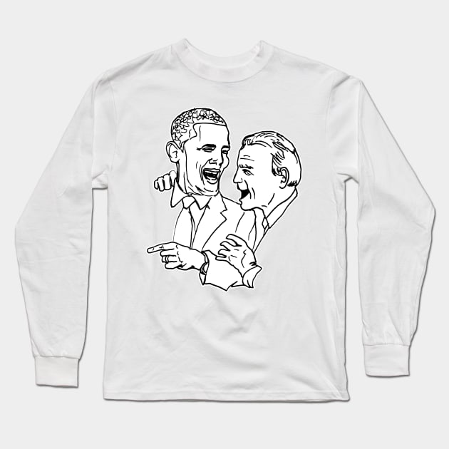 Barack Obama Joe Biden Meme Long Sleeve T-Shirt by sketchnkustom